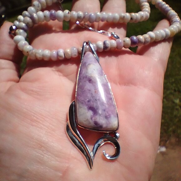 Jay King DTR mine finds lavender opal necklace pendant set 925 Sterling Silver - Picture 2 of 13